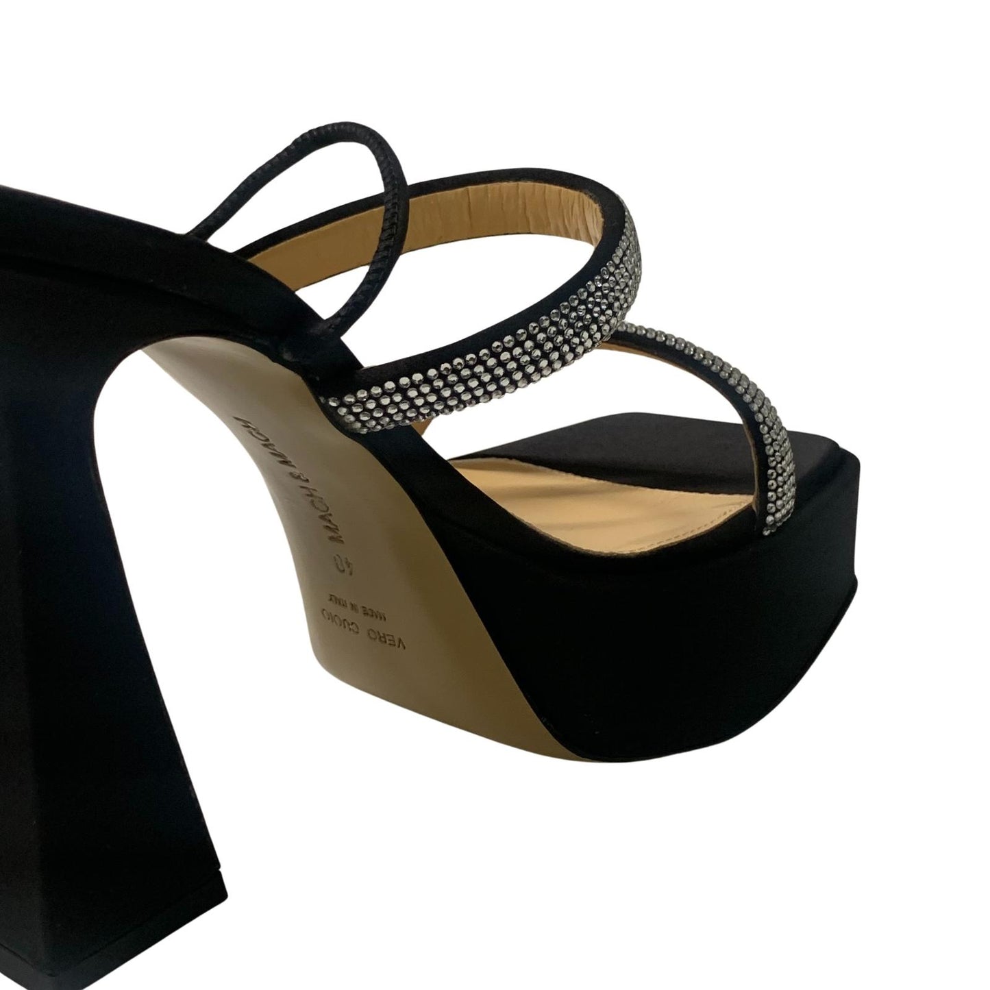 MACH & MACH Devon 140 Platform Heel Crystal Shoes Black IT40 UK7 RRP955 BNIB