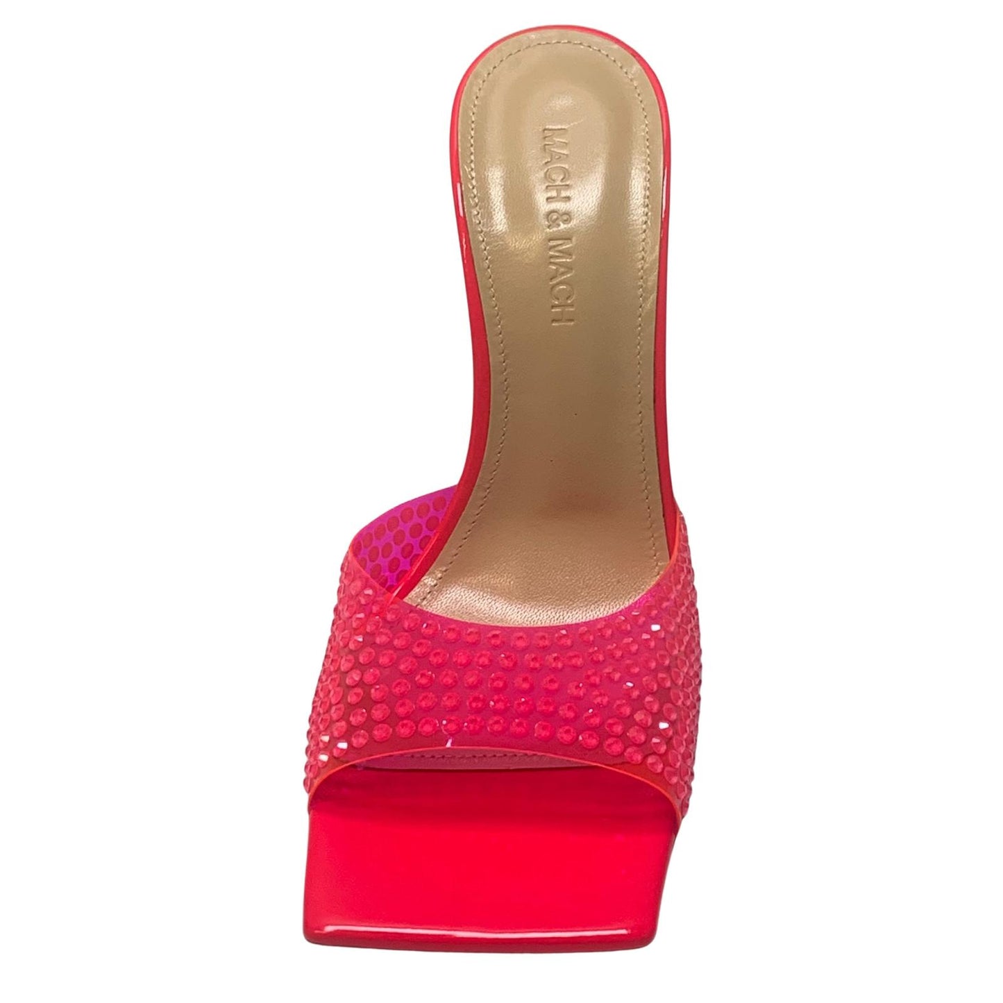 MACH & MACH Star Crystal 95 High Heel Mule Shoes Pink IT37 UK4 RRP905 BNIB