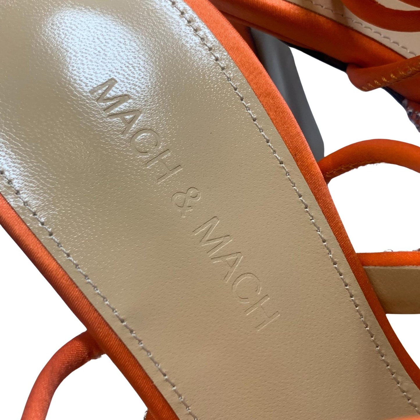 MACH & MACH Devon 140 Platform Crystal Shoes Orange IT35.5 UK2.5 RRP955 BNIB