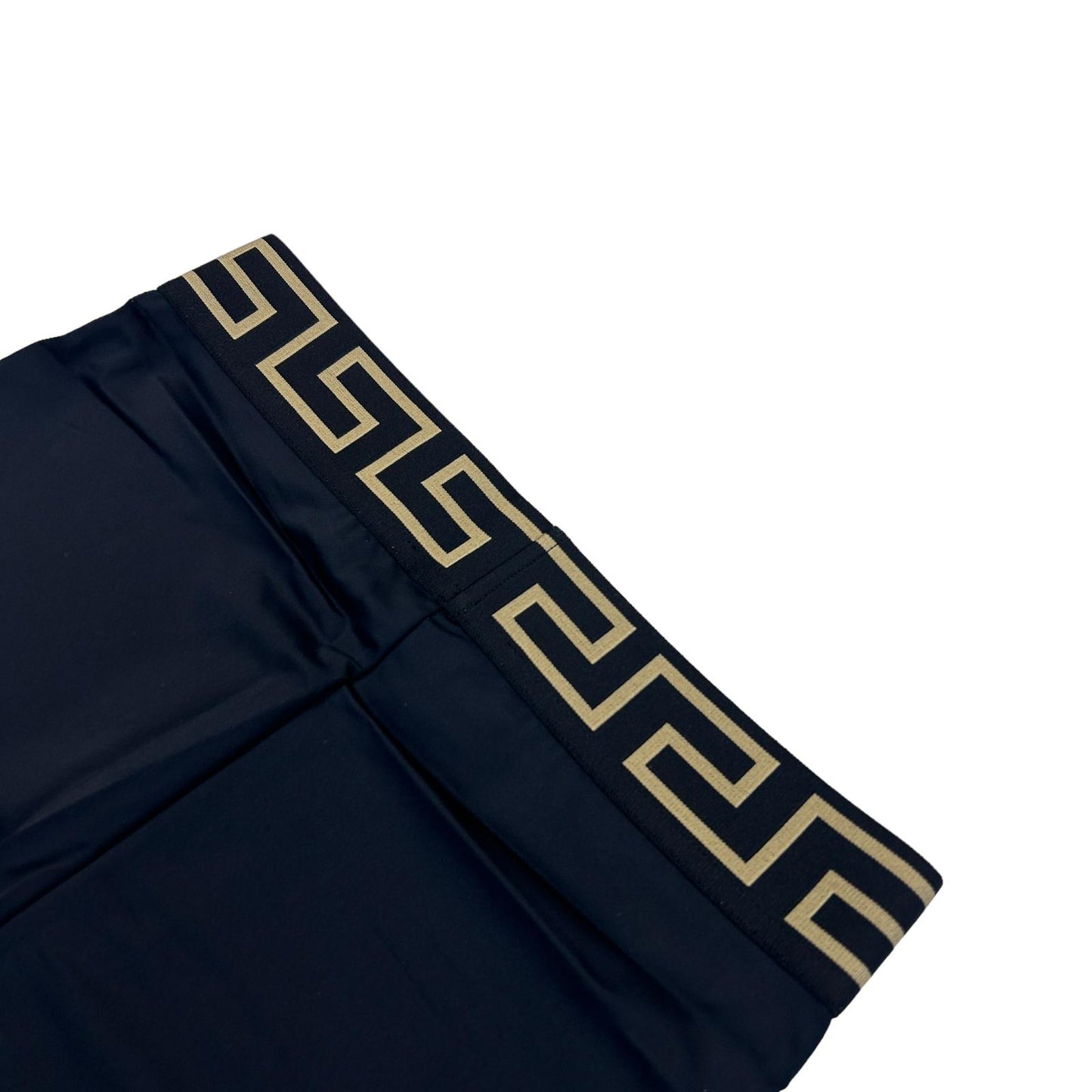 VERSACE Greca Ladies Laser Black Biker Shorts Logo Waistband M NEW RRP 315