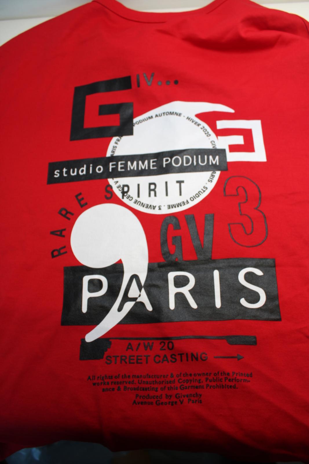 GIVENCHY Ladies Red Multi Large Back Logo Short Sleeve Cotton T-Shirt XS NEW