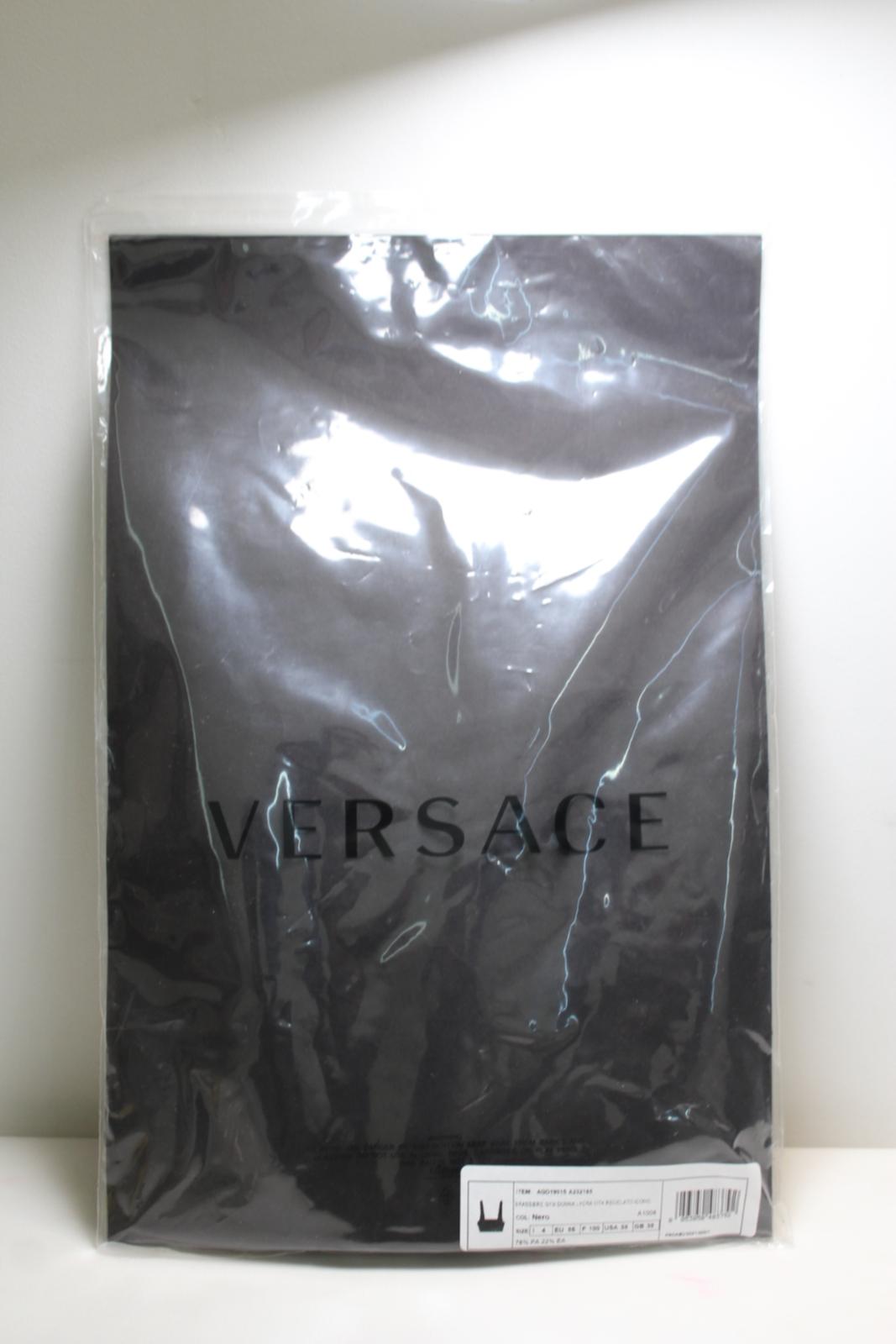 VERSACE Ladies La Greca Black Gold Medusa Racer Back Sports Bra 4/UK38/XL NEW