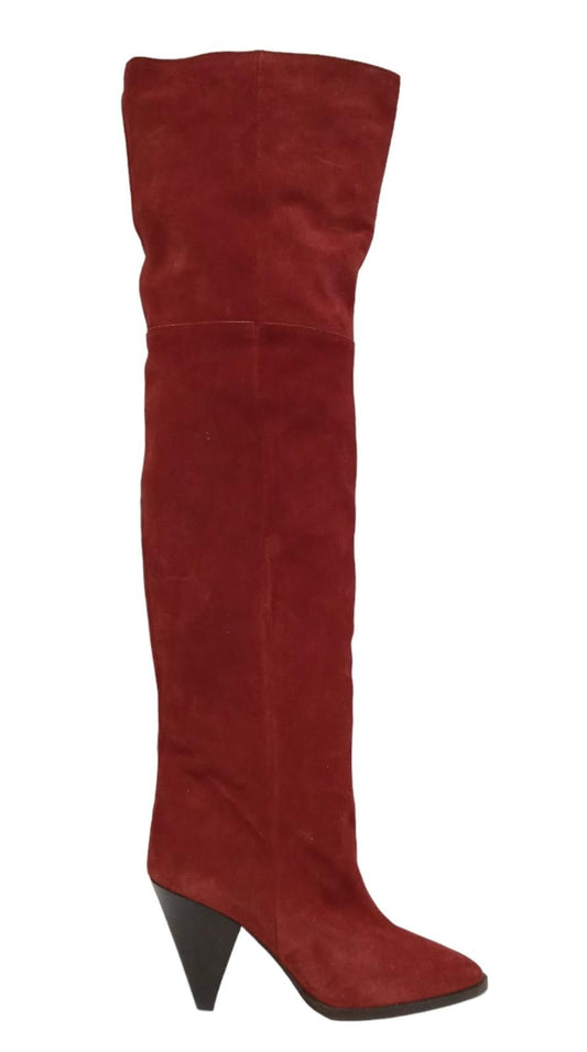 ISABEL MARANT Ladies Burnt Red Suede Over the Knee Boots EU39 UK6 RRP973 NEW
