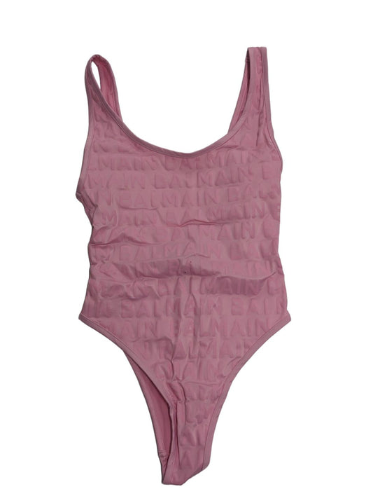 BALMAIN Light Pink Swimming Costumes Scoop Neck Print Ladies UK 8 NEW RRP 450