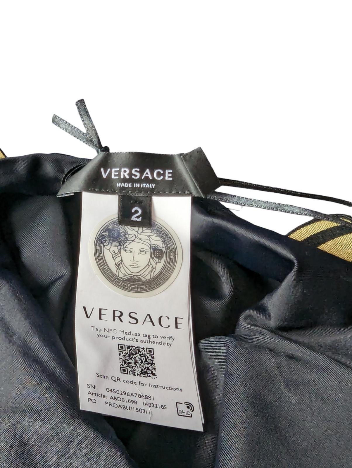 VERSACE Bikini Black Swimming Costumes Gold Baroque Pattern Strap S NEW RRP 235