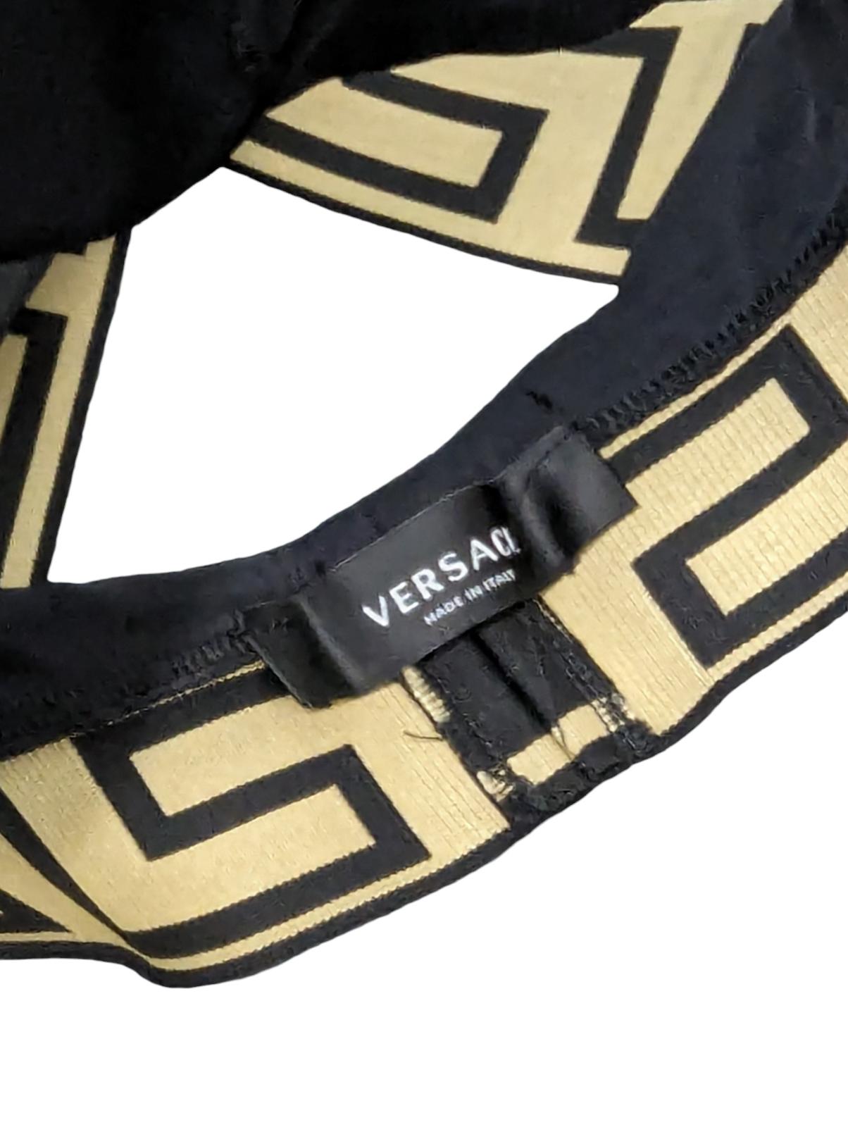 VERSACE Bikini Tops Black Ladies Cross Strap Back Scoop Greca S NEW RRP 180