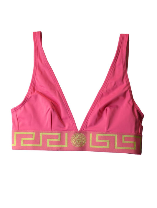 VERSACE Bikini Top Pink Ladies Bralette Print Triangle Donna S NEW RRP 180