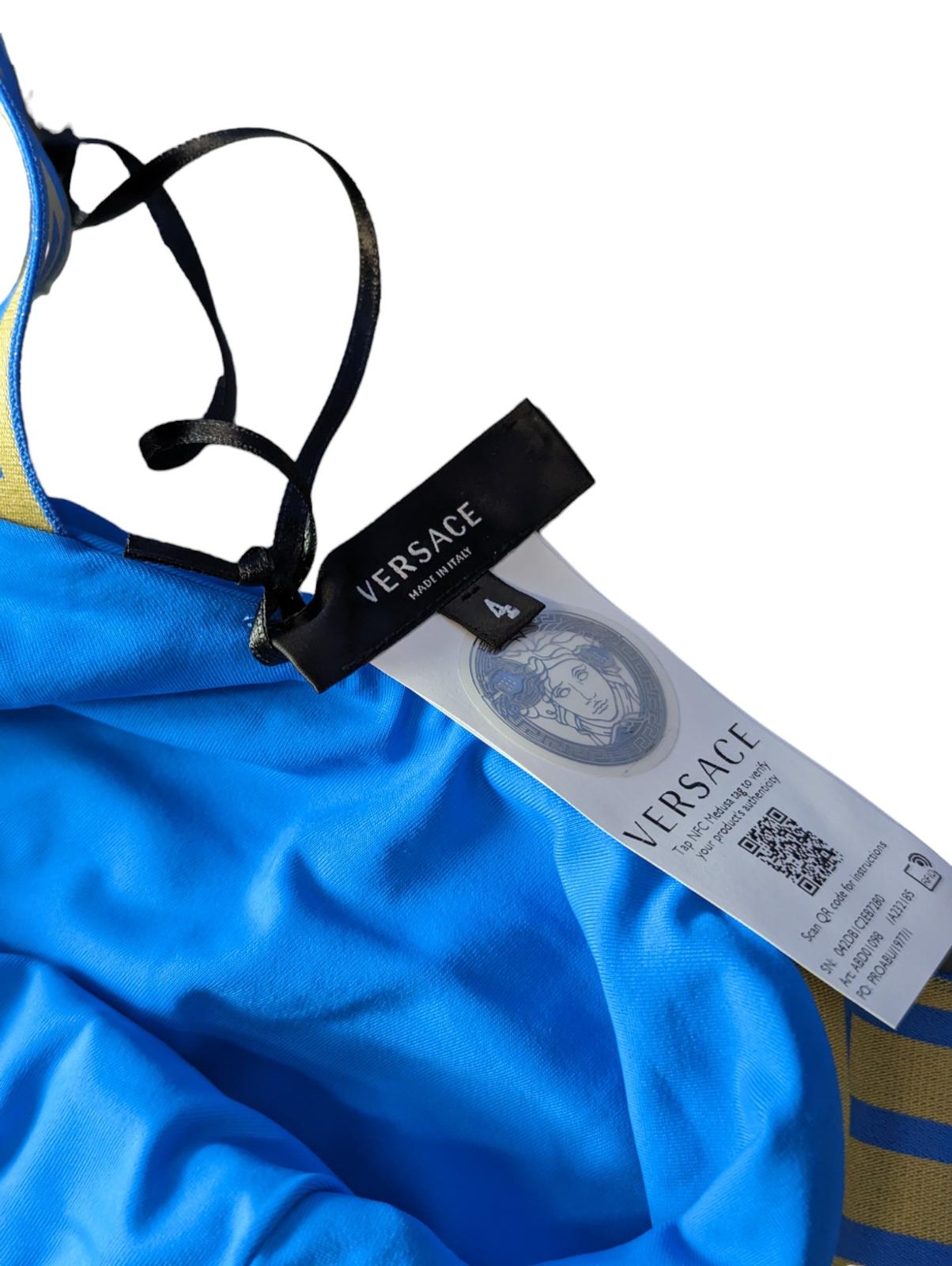 VERSACE Swimming Costume Blue Ladies Swimsuit One Piece Vita L NEW RRP 235