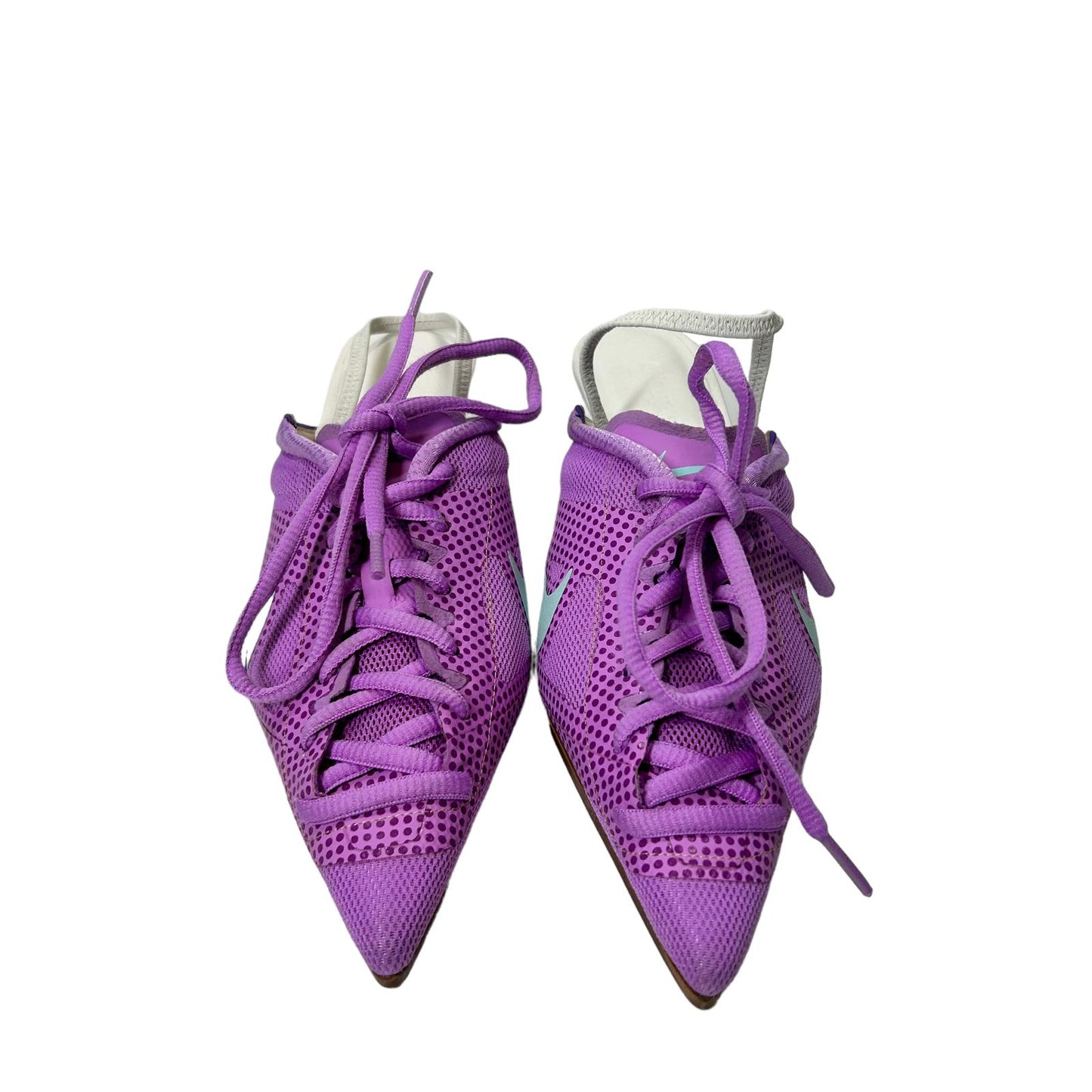 ANCUTA SARCA N1-PINK BENTLEY UPCYCLED LILAC KITTEN HEELS ELASTIC STRAP EU38 NEW