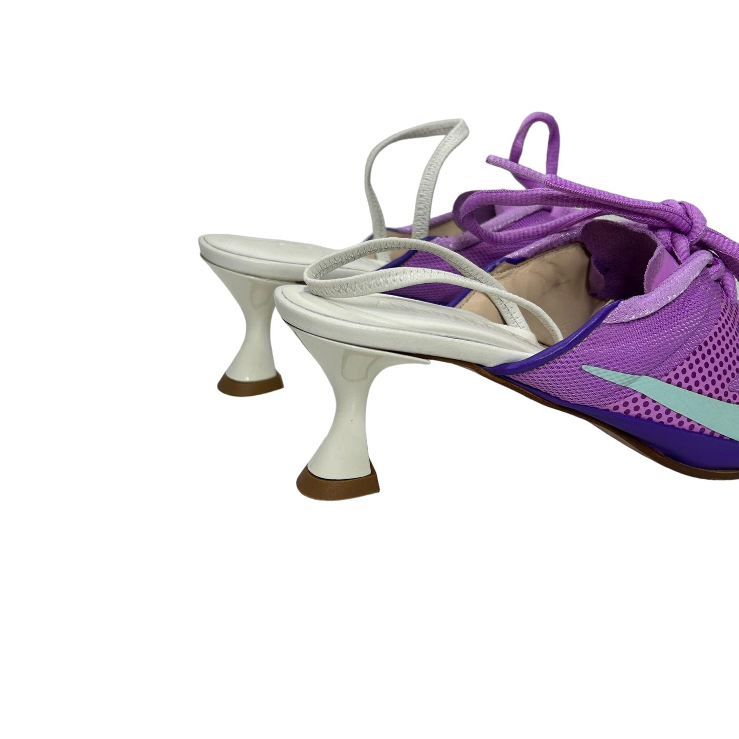 ANCUTA SARCA N1-PINK BENTLEY UPCYCLED LILAC KITTEN HEELS ELASTIC STRAP EU38 NEW