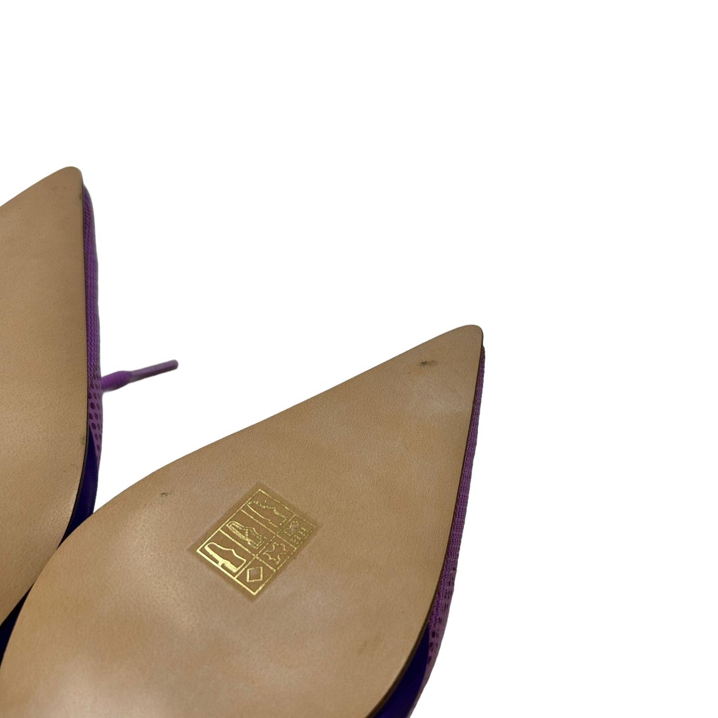 ANCUTA SARCA N1-PINK BENTLEY UPCYCLED LILAC KITTEN HEELS ELASTIC STRAP EU38 NEW