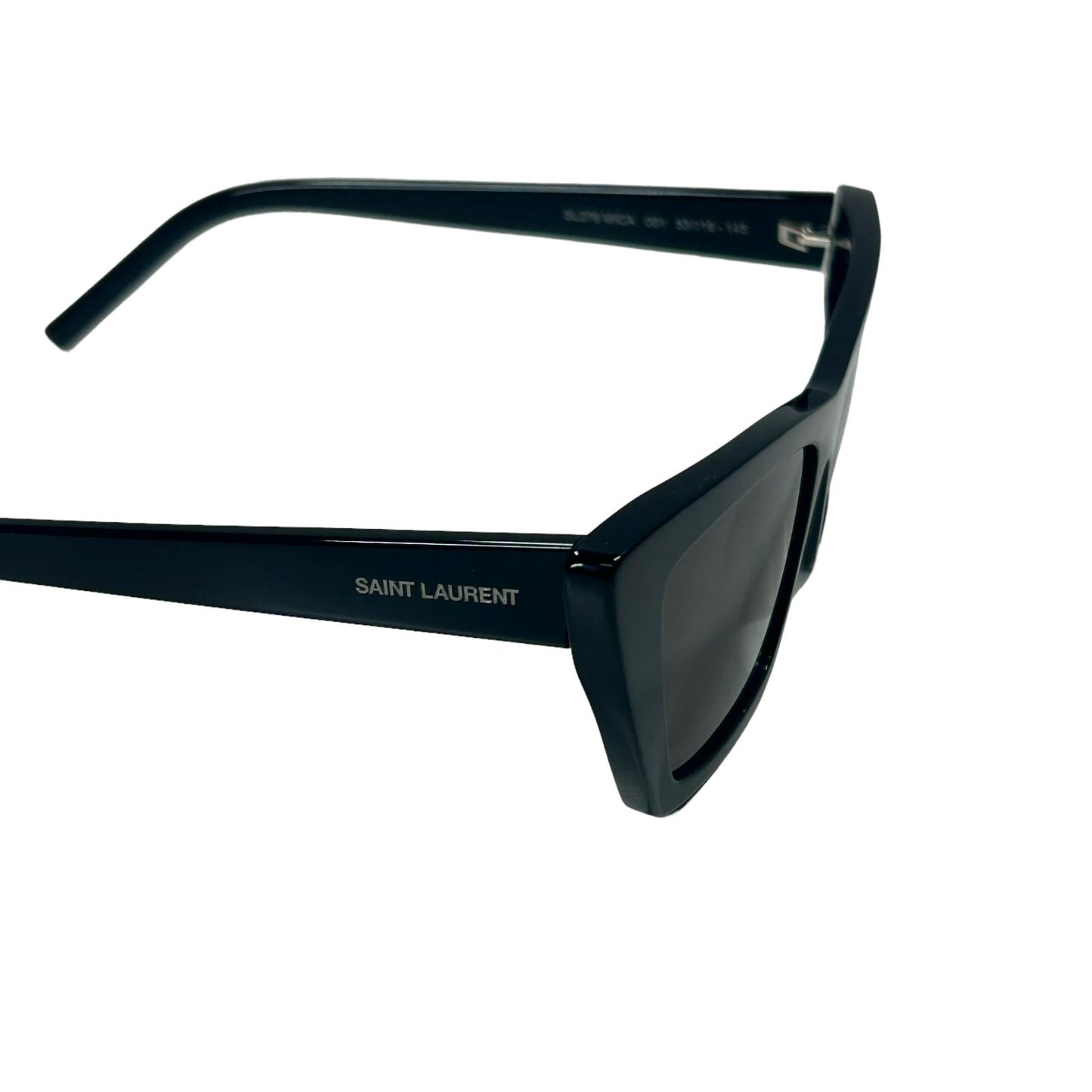 SAINT LAURENT MICA UNISEX SL276 CAT EYE ACETATE SQUARE SUNGLASSES BLACK 6 NEW