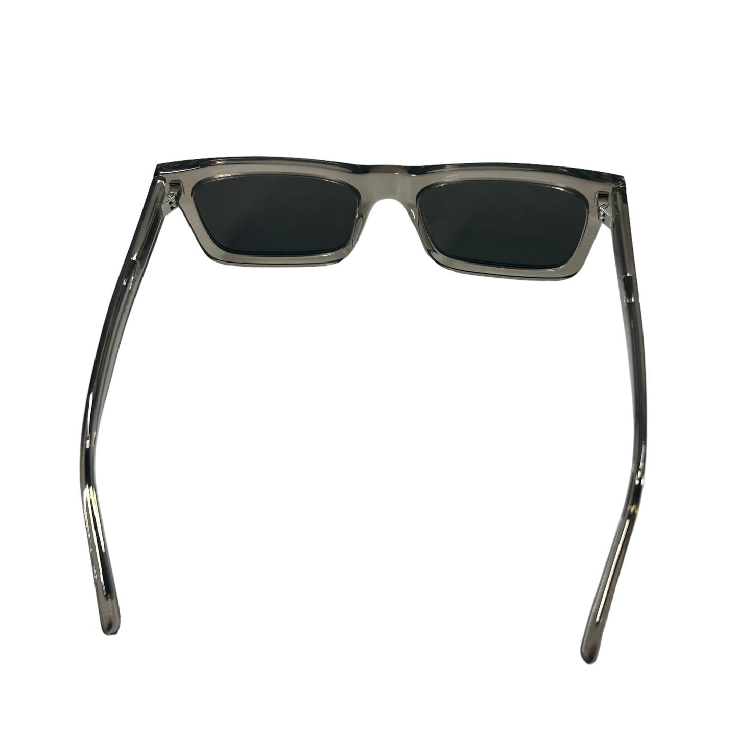 SAINT LAURENT WAYFERER SQUARE LENS ACETATE BLACK SUNGLASSES - CLEAR LENS - NEW