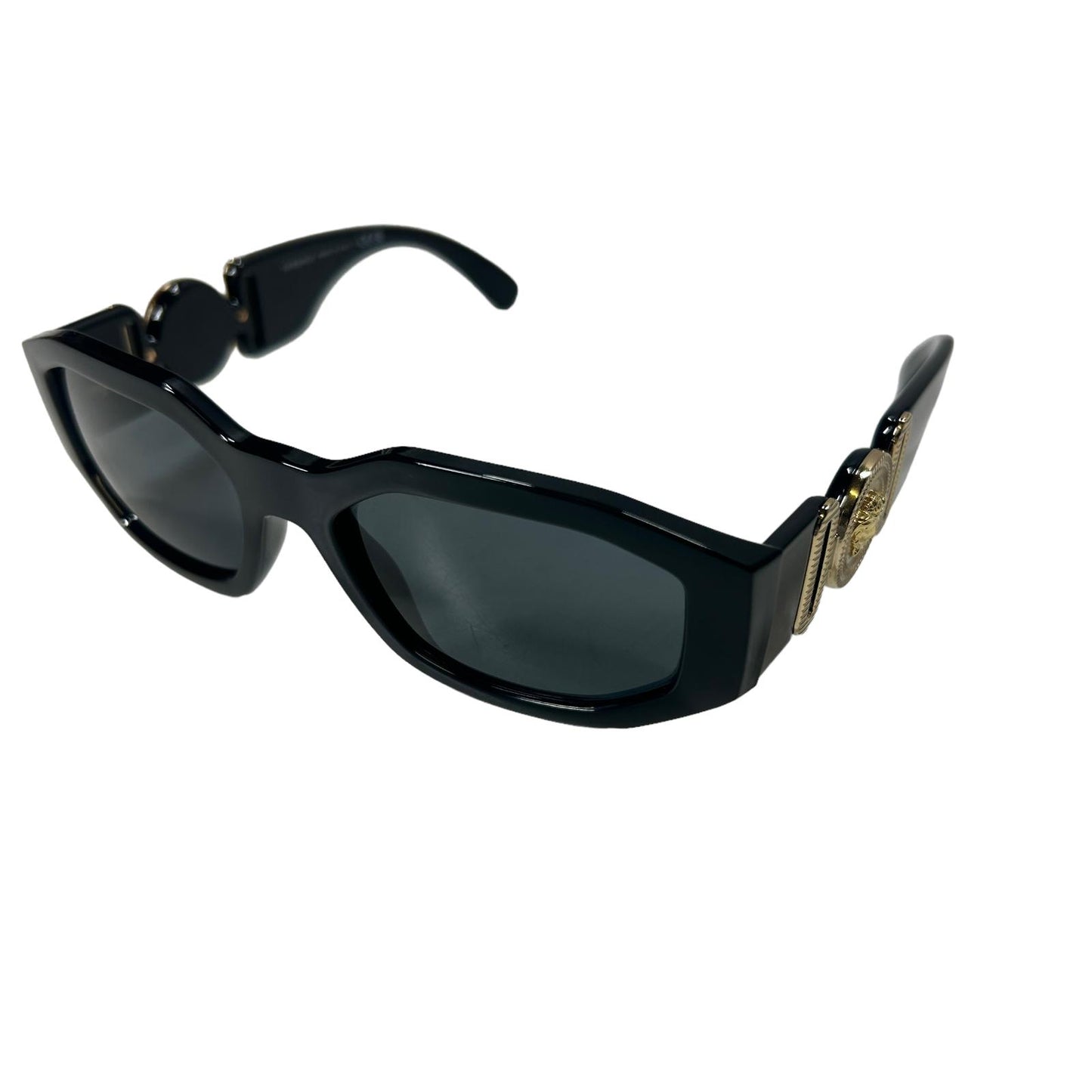 VERSACE 0VE4361 MEDUSA BIGGIE SIDE LOGO RECTANGLE ACETATE SUNGLASSES BLACK 1 NEW