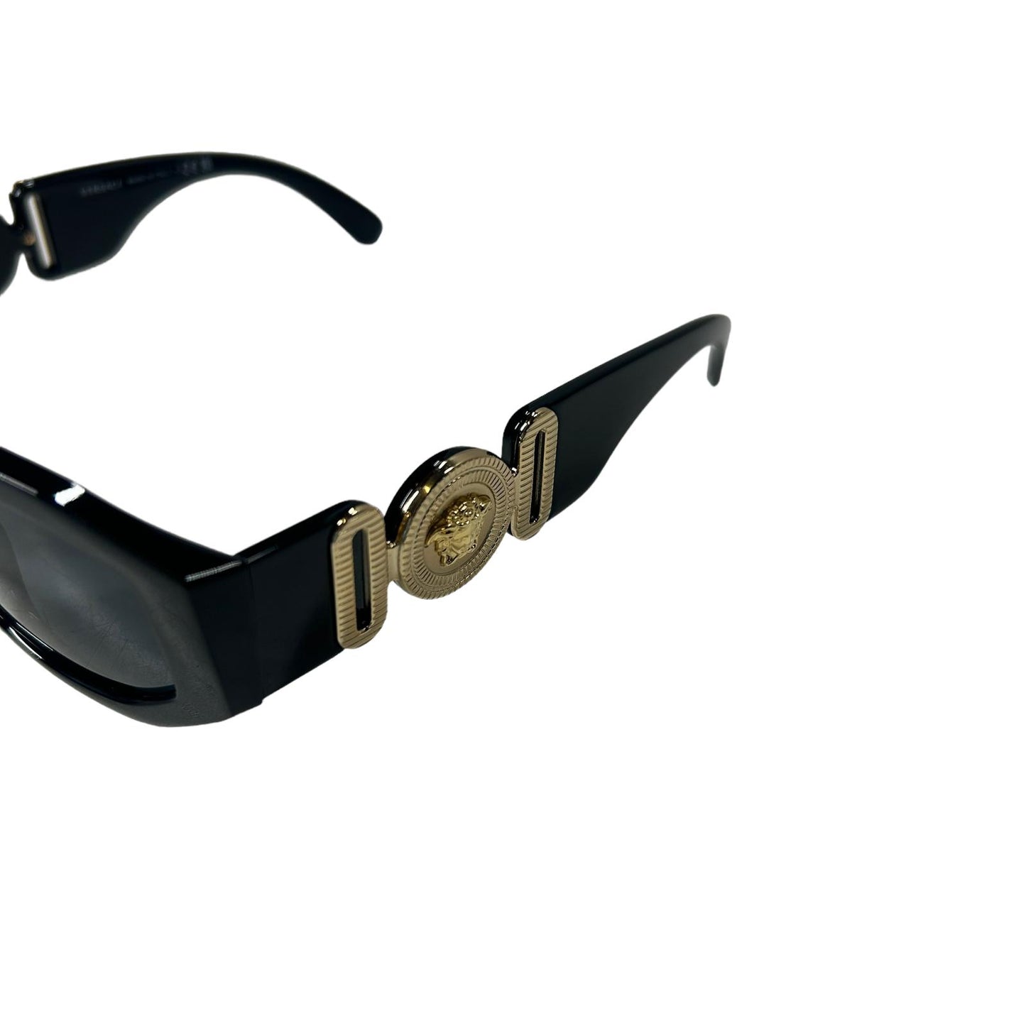 VERSACE 0VE4361 MEDUSA BIGGIE SIDE LOGO RECTANGLE ACETATE SUNGLASSES BLACK 1 NEW