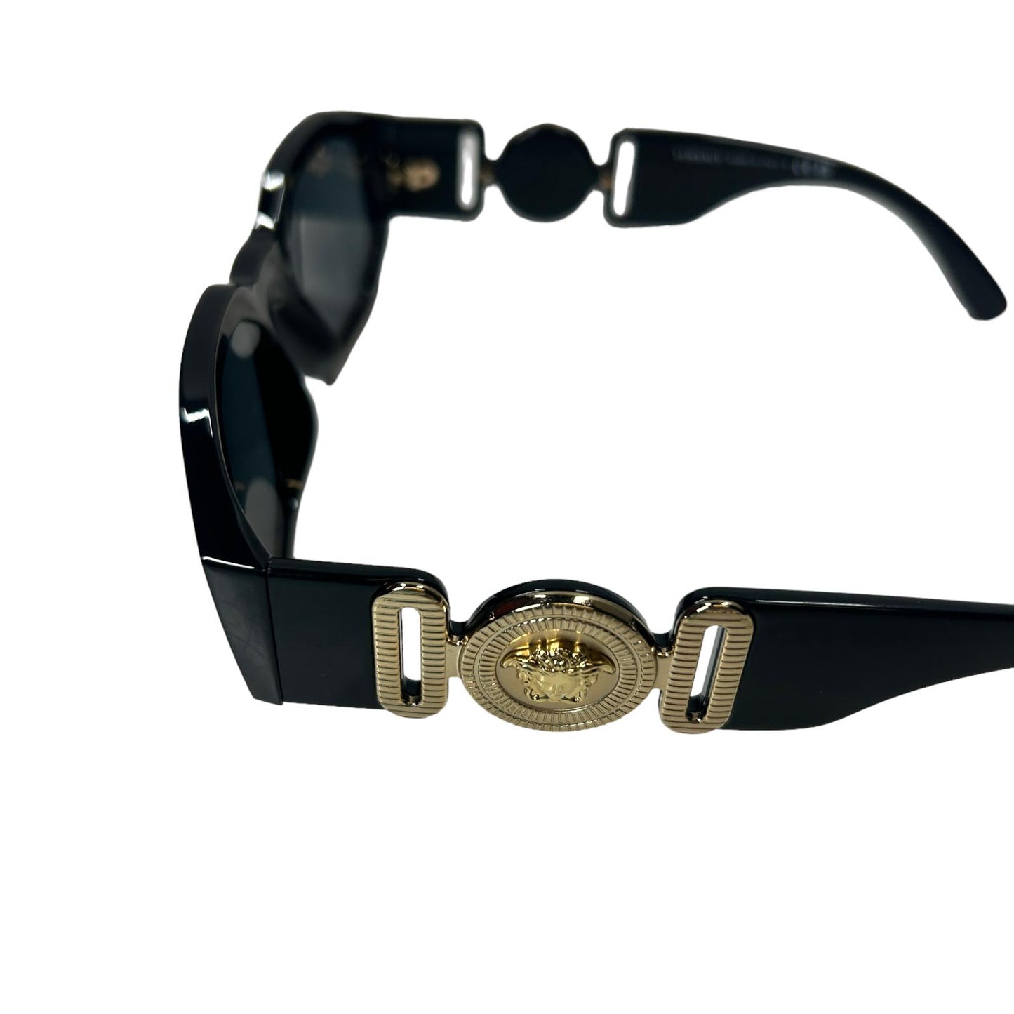 VERSACE 0VE4361 MEDUSA BIGGIE SIDE LOGO RECTANGLE ACETATE SUNGLASSES BLACK 1 NEW