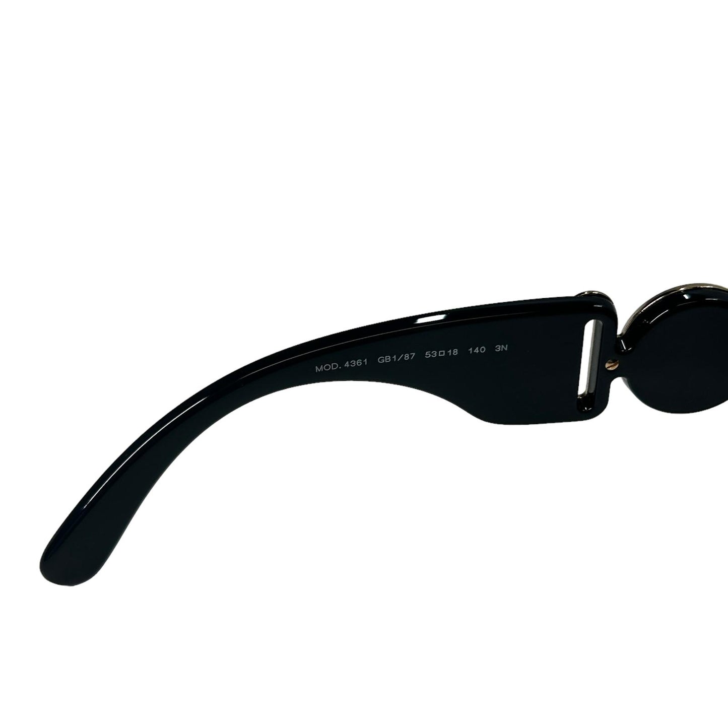 VERSACE 0VE4361 MEDUSA BIGGIE SIDE LOGO RECTANGLE ACETATE SUNGLASSES BLACK 1 NEW