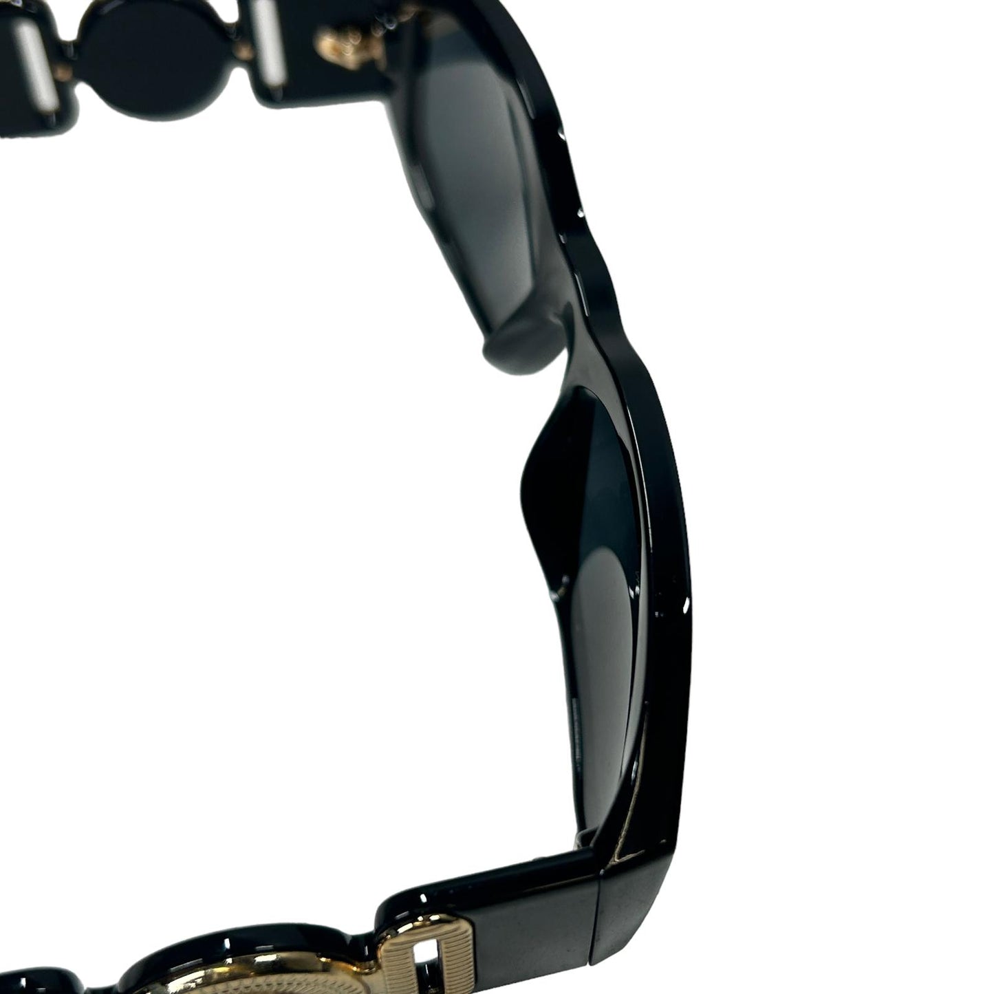 VERSACE 0VE4361 MEDUSA BIGGIE SIDE LOGO RECTANGLE ACETATE SUNGLASSES BLACK 1 NEW