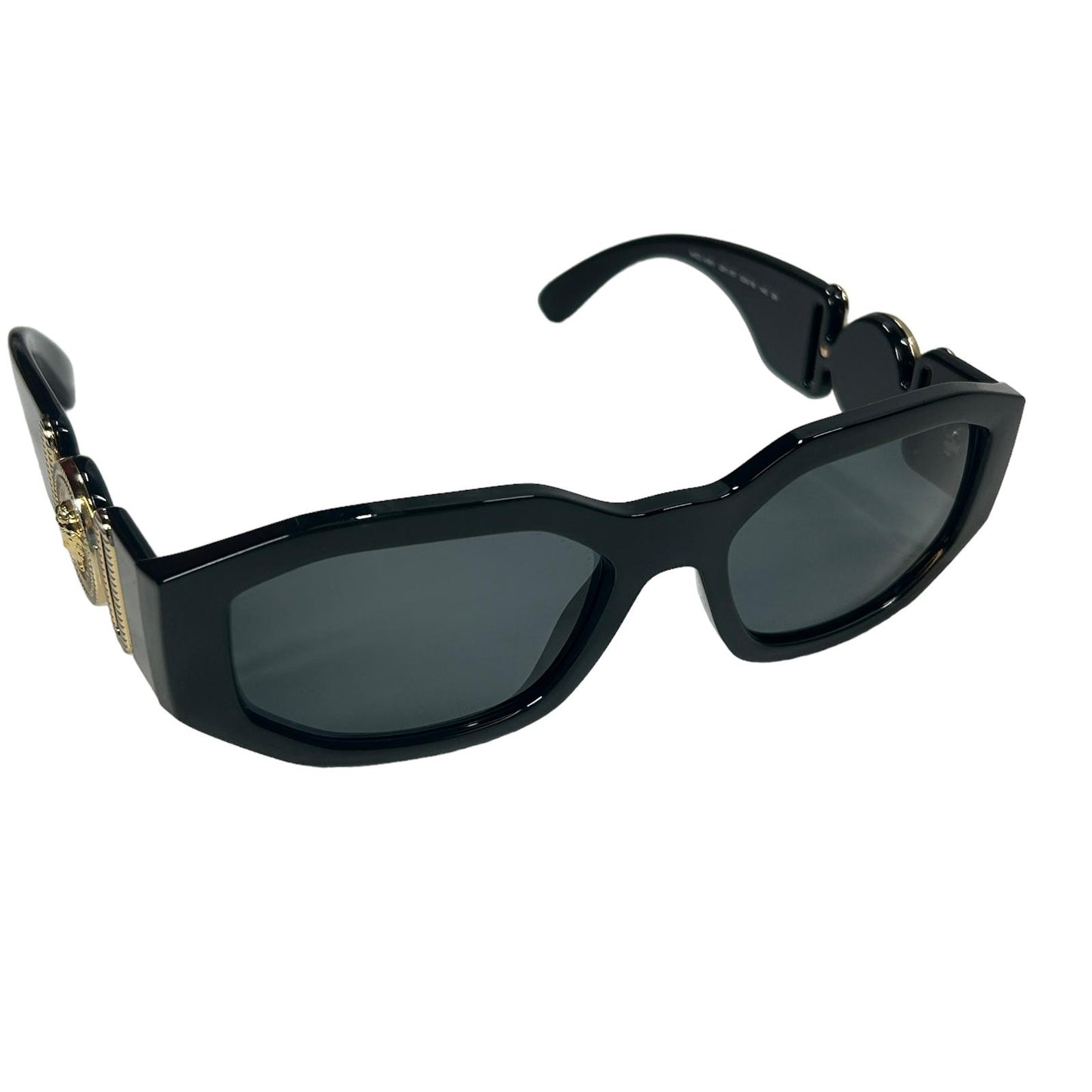 VERSACE 0VE4361 MEDUSA BIGGIE SIDE LOGO RECTANGLE ACETATE SUNGLASSES BLACK 1 NEW
