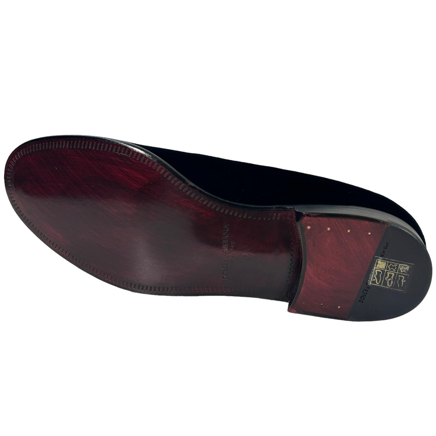 DOLCE & GABBANA LEONARDO VELVET SLIP ON CLASSIC LOAFERS - BLACK - EU4 UK11 NEW