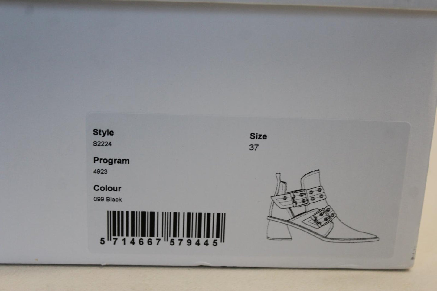 GANNI Ladies S2224 Black Chunky Buckle Open Cut Ankle Boots EU37 UK4 NEW RRP370