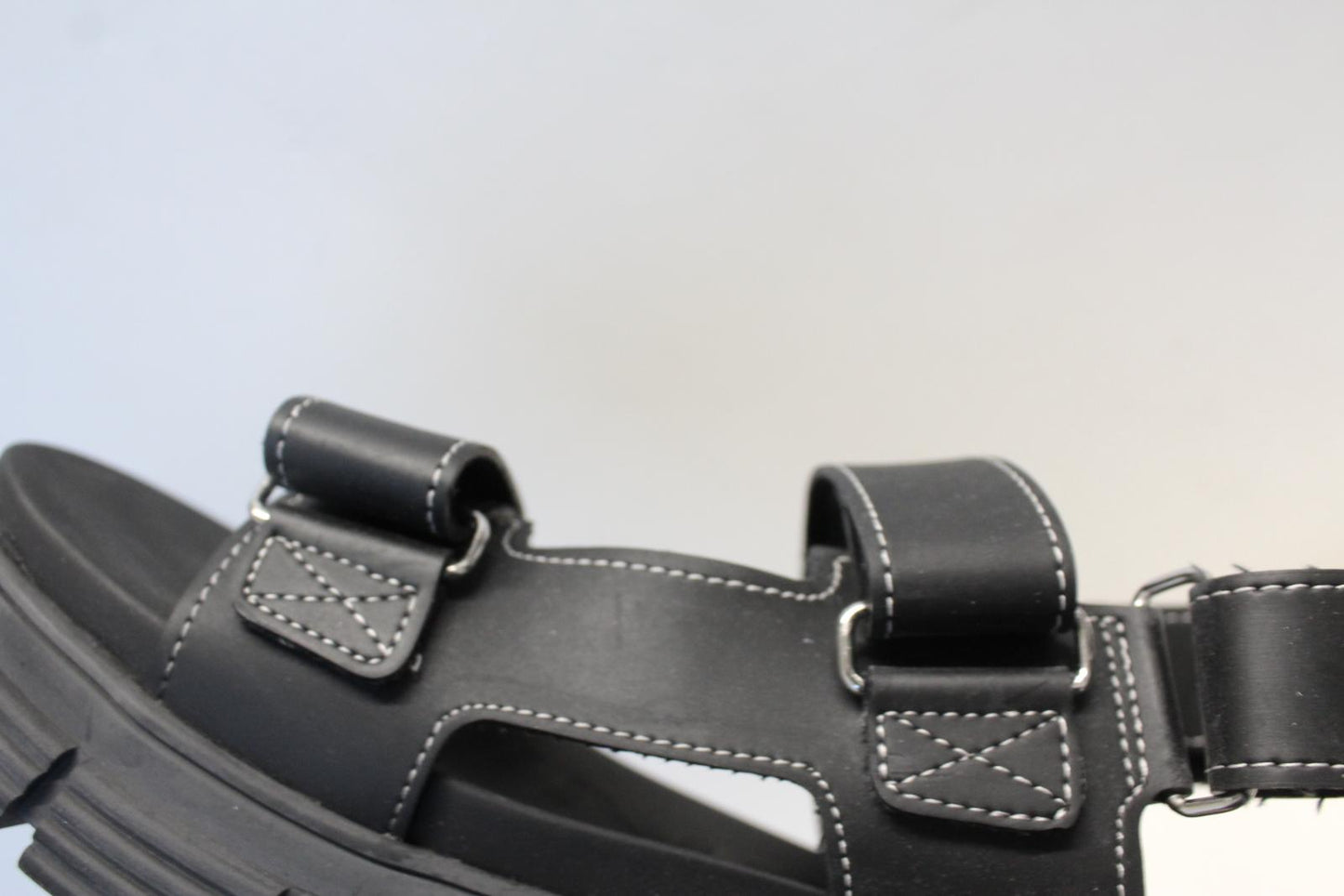GANNI Ladies S1555 Black Rubber Logo Patch Flat Sandals EU40 UK7 NEW RRP175