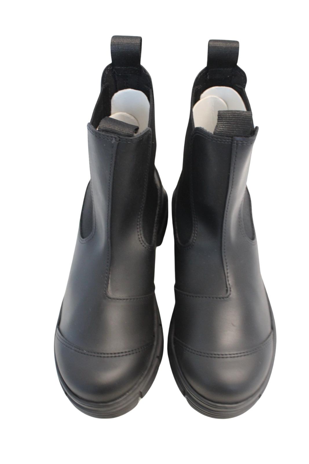 GANNI Chelsea Boots S1526 Black Recycled Rubber City Womens EU37 UK4 NEW RRP195