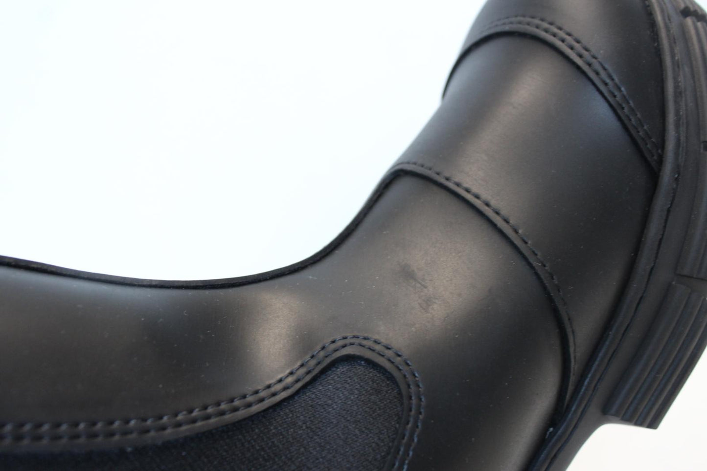 GANNI Chelsea Boots S1526 Black Recycled Rubber City Womens EU37 UK4 NEW RRP195
