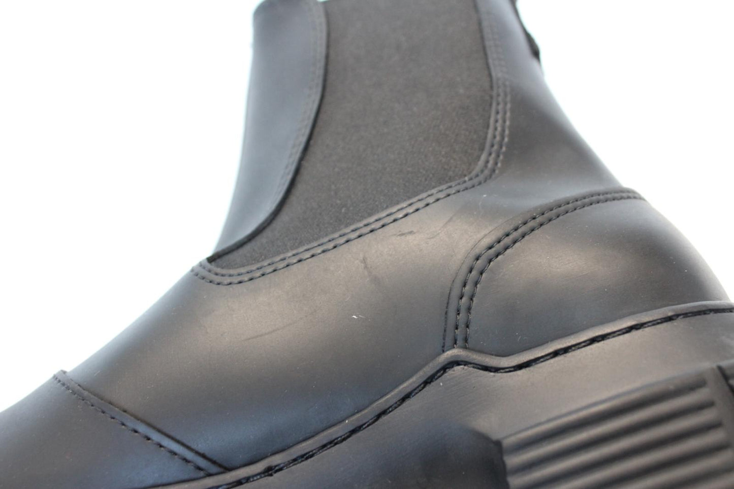 GANNI Chelsea Boots S1526 Black Recycled Rubber City Womens EU37 UK4 NEW RRP195