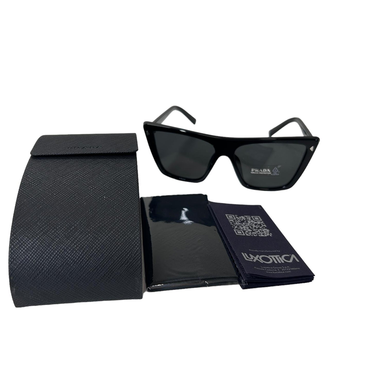 PRADA EYEWEAR SQUARE CATEYE SUNGLASSES - BLACK - NEW