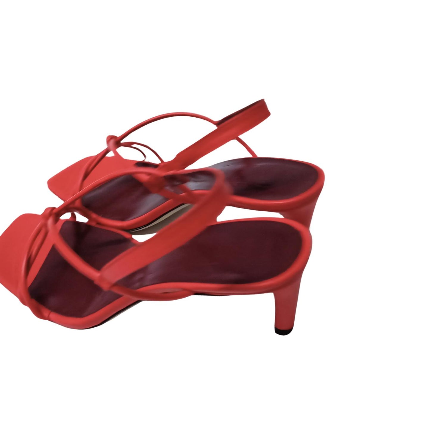 STAUD Red High Heeled Nicolettte Sandal Sling Back Leather UK 6 NEW RRP 270