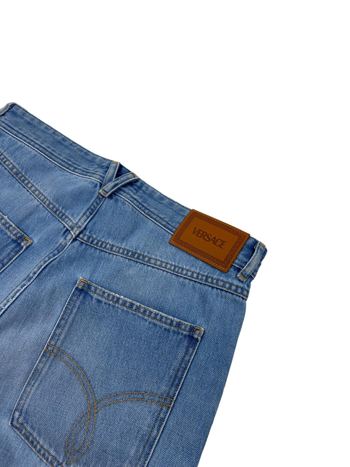 VERSACE Denim Cotton Blue Wide Leg Jeans Size 27 NEW RRP 640