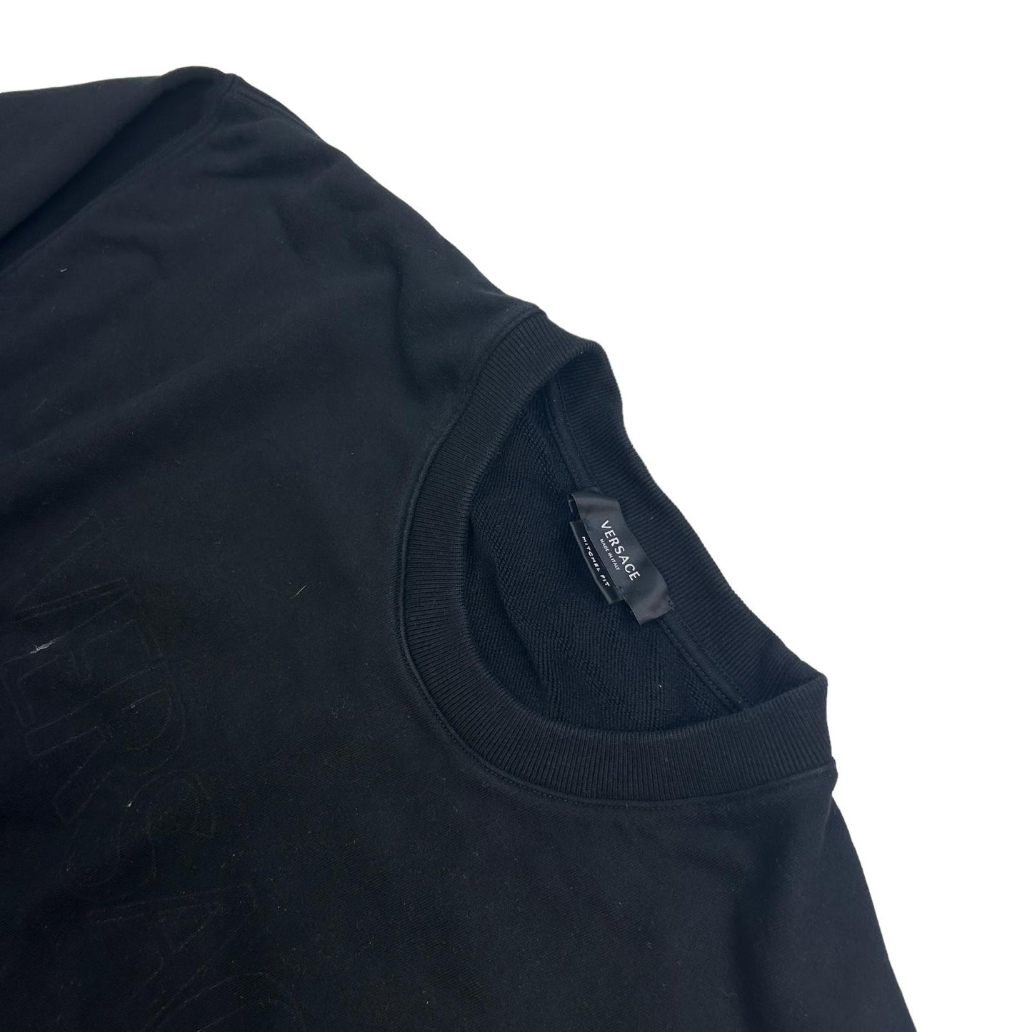 VERSACE Black Sweatshirt Cotton Medium NEW DEFECT RRP 880