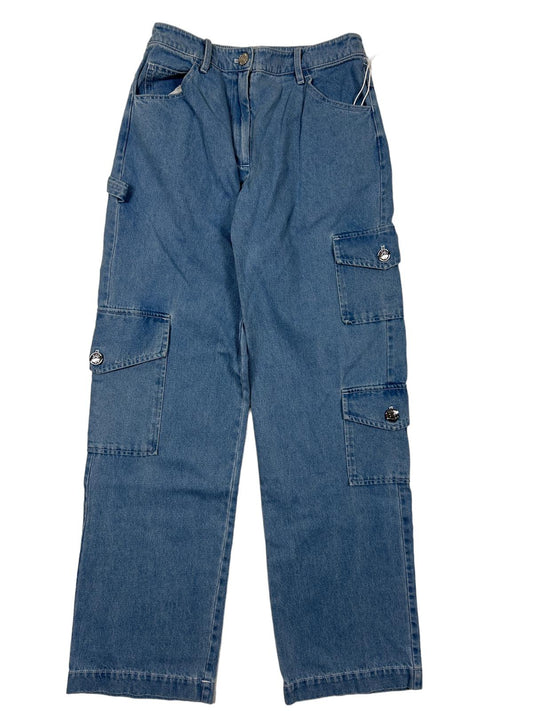 STAUD Blue Wide Leg Jeans Cargo Size 4 NEW RRP 245