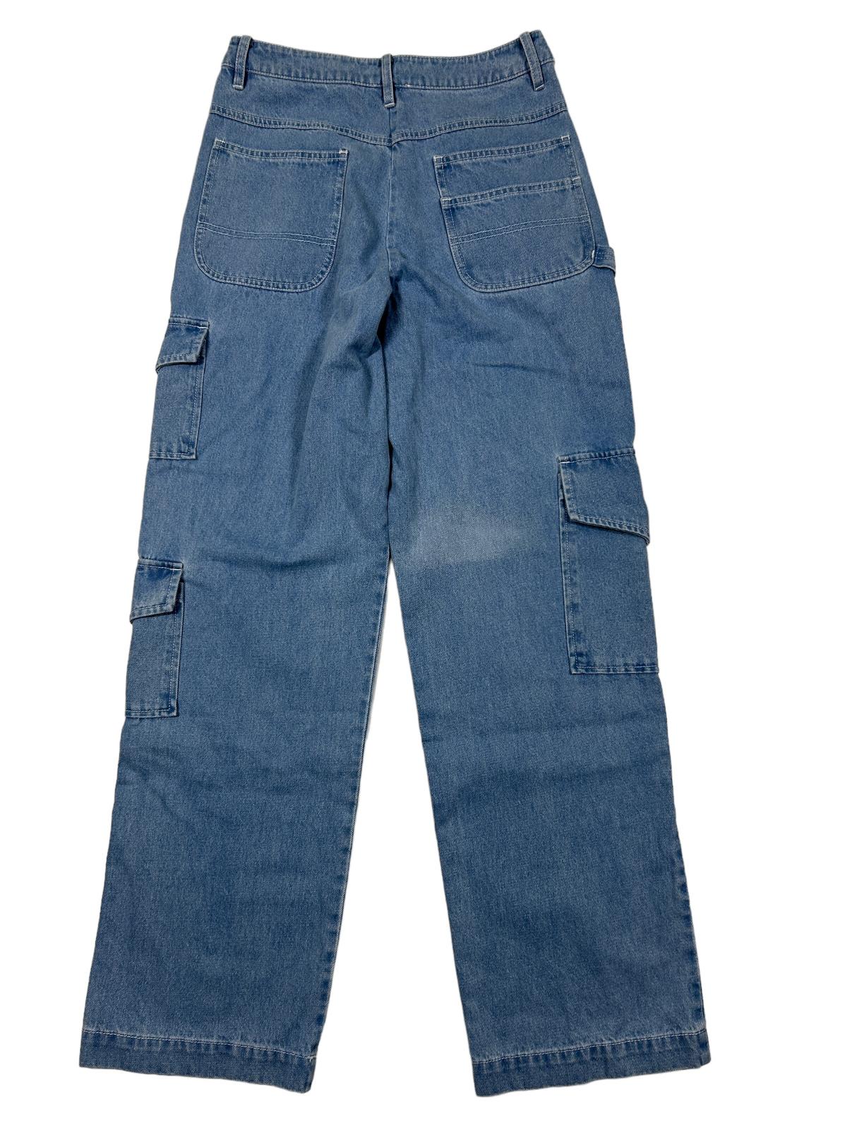 STAUD Blue Wide Leg Jeans Cargo Size 4 NEW RRP 245