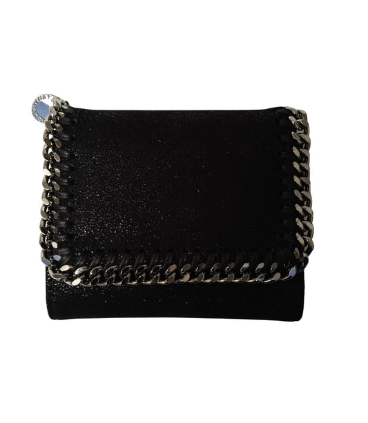 STELLA MCCARTNEY Falabella Black Small Flap Wallet Size OS RRP 290 NEW