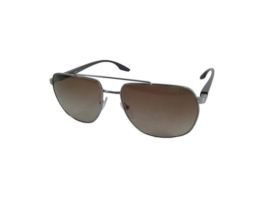 PRADA Men's Brown Gunmetal Linea Rossa Sunglasses One Size RRP235 NEW