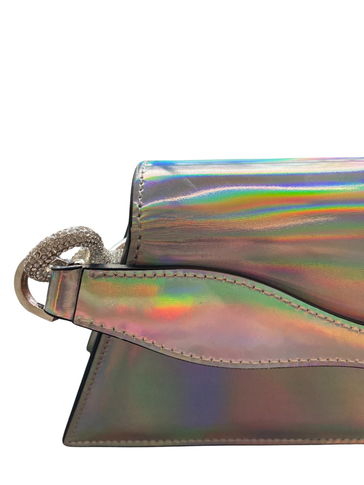 MACH & MACH Samantha Leather Bow Top Handle Metallic Bag Size OS RRP1210 NEW