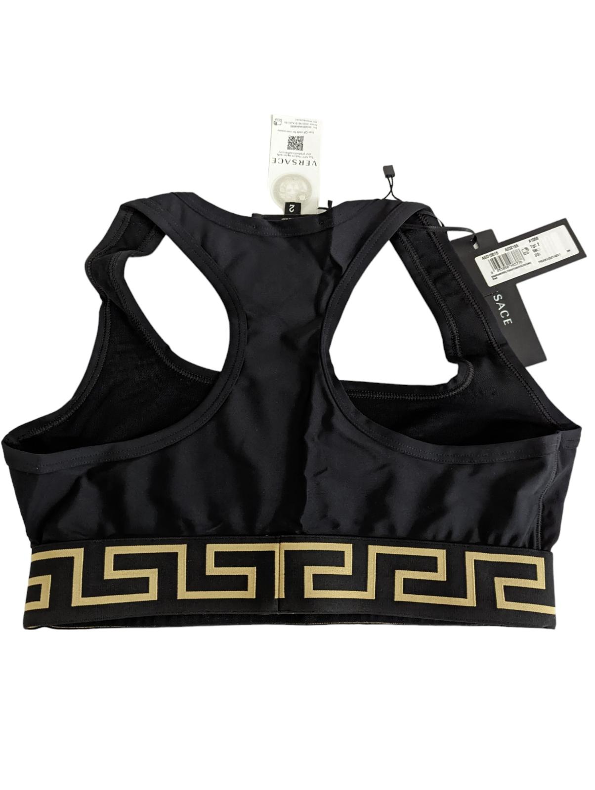 VERSACE Black Performance Bras Medusa Sports Log Waistband Size S NEW RRP 145