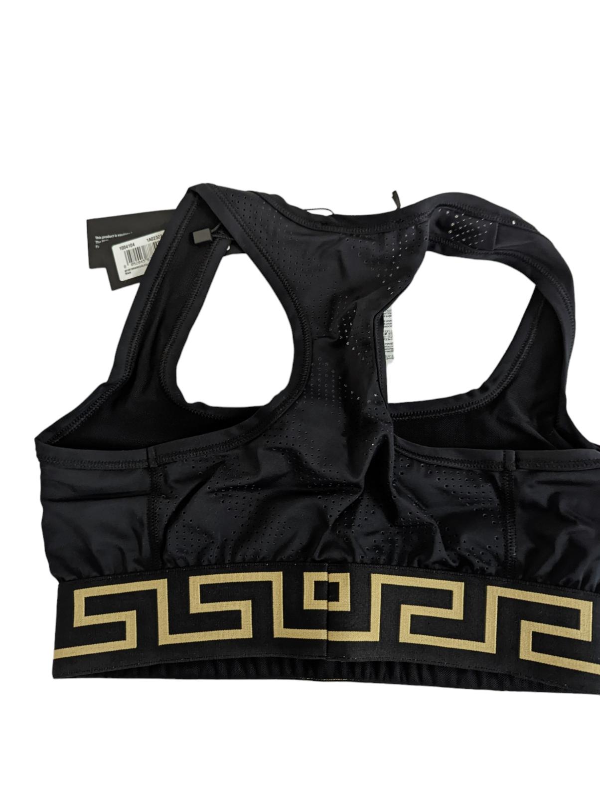 VERSACE Black Performance Bras Greca Waistband Raceback Laser Cut S NEW RRP 245