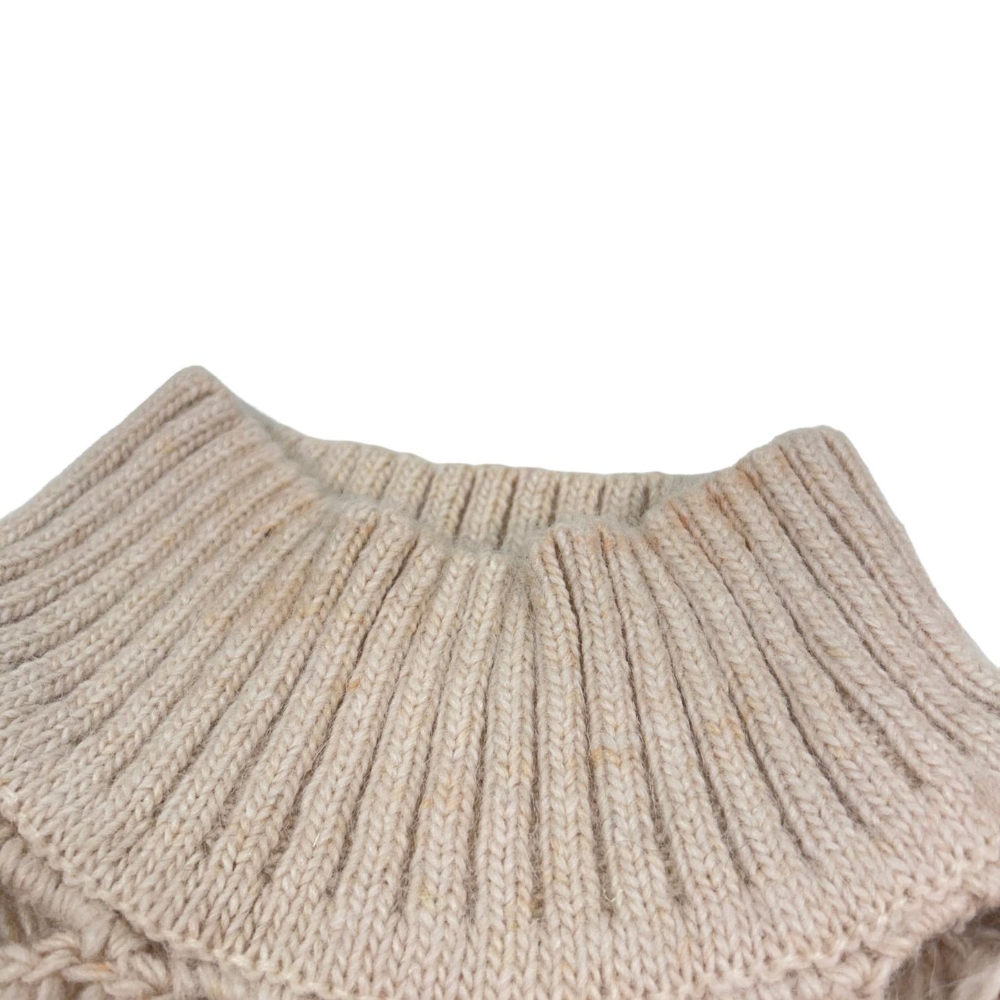 ZIMMERMANN Crochet Cream Turtle Neck Knit Wool Sweater Size 3 NEW RRP 650