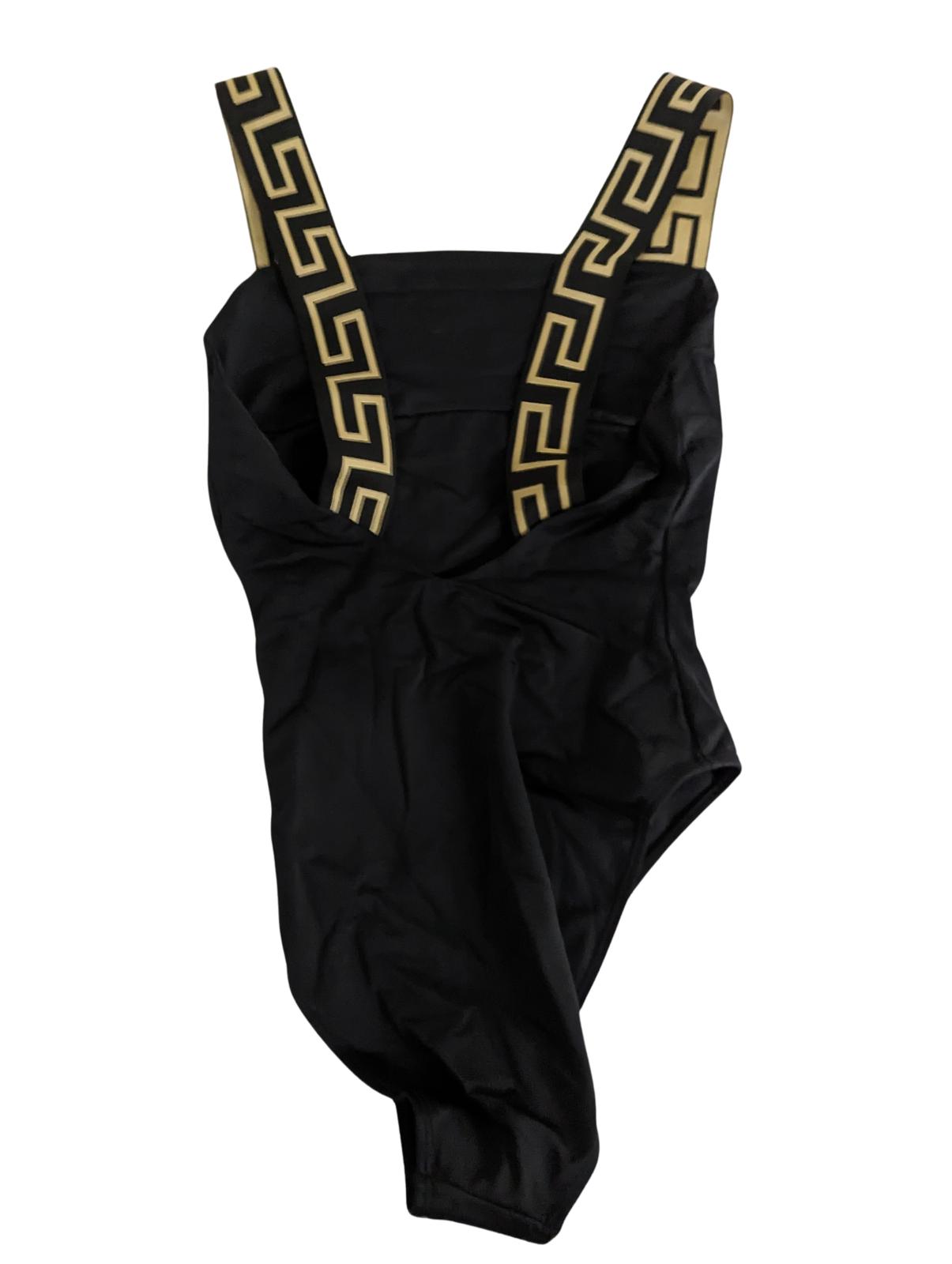 VERSACE Black Swimsuits Swim Costume LuxurY Baroque Print Strap M NEW RRP 235