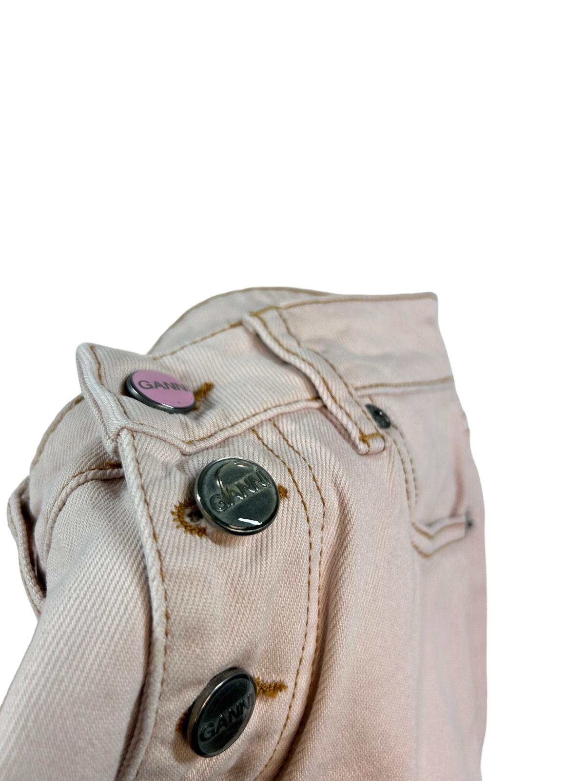 GANNI Pink Boyfriend Jeans Overdyed Denim Size 24 NEW RRP 195
