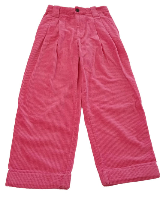 GANNI Pink Wide Leg Trousers Rose Pink Corduroy Cotton EU38 UK10 NEW RRP215