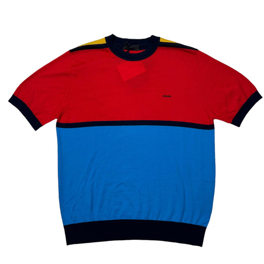 PRADA Blue Superfine Wool SS T Shirt Size 46 NEW RRP 1150