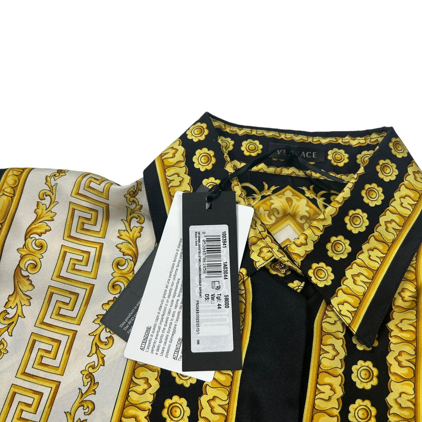 VERSACE Silk Berocco Button Up Shirt Size 44 NEW RRP 1390