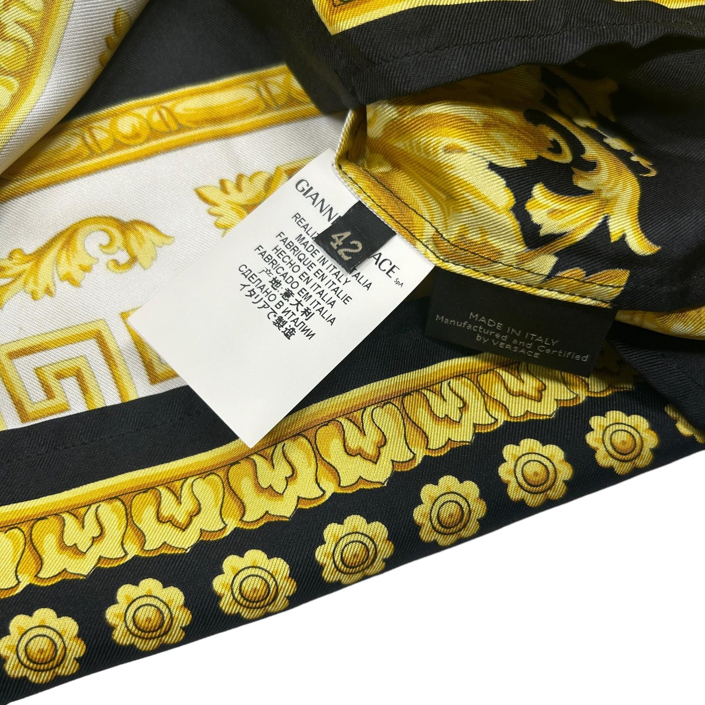 VERSACE Silk Berocco Button Up Shirt Size 44 NEW RRP 1390