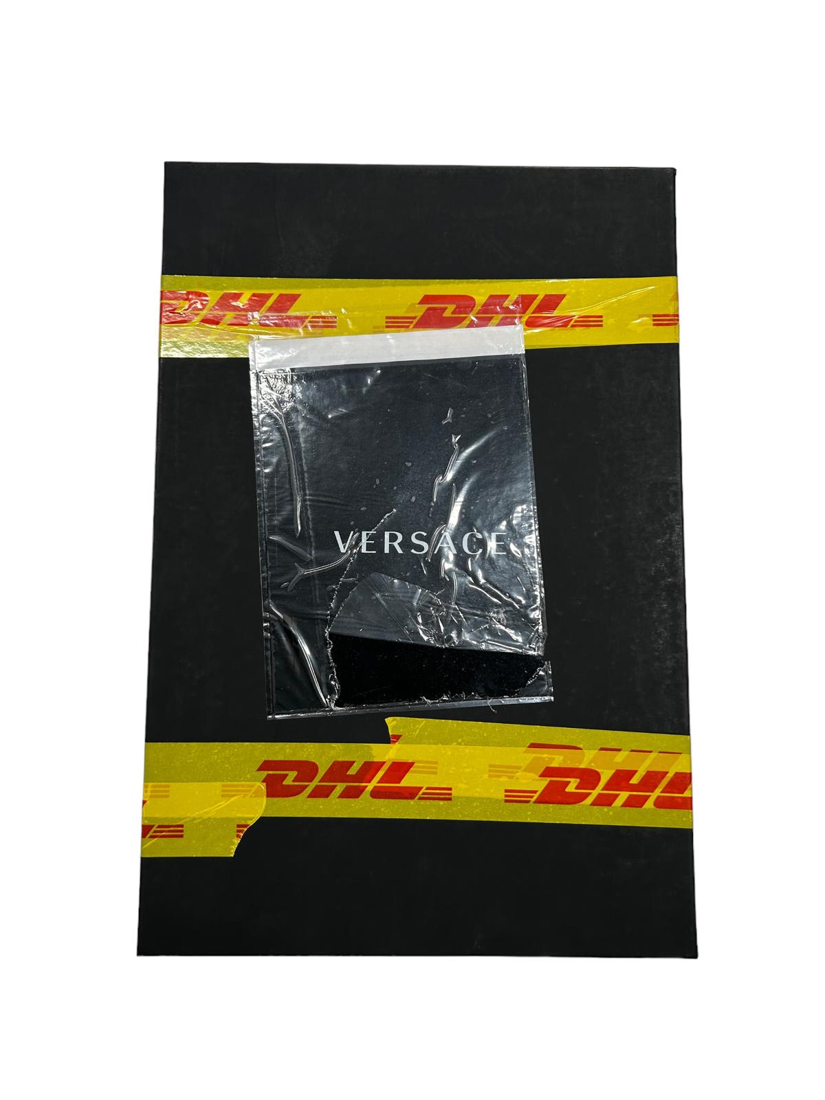 VERSACE Unisex Cotton Logo Black Bath Robe Small NEW RRP 390