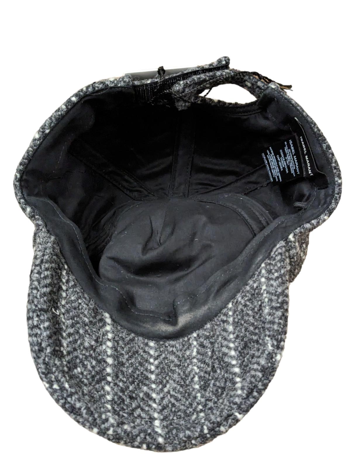 ISABEL MARANT Grey Caps Striped Houndtooth Baseball Hat Size OS NEW RRP 220