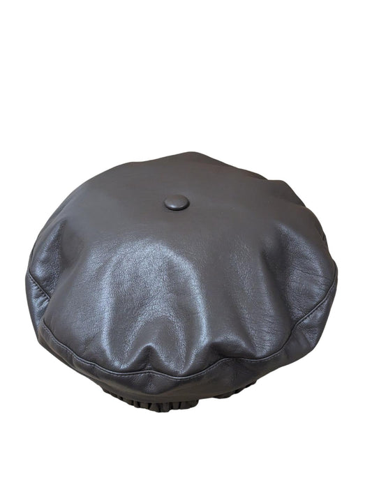 NANUSHKA Brown Berets Tarone Vegan Leather Classic Hat Size OS NEW RRP 175